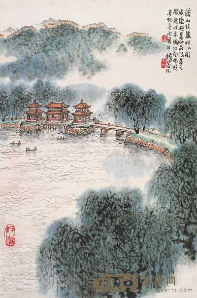钱松嵒 溪山佳丽忆江南 镜心 66×43.5cm